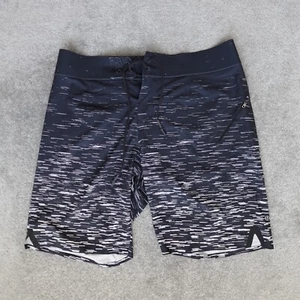 Lululemon Board Shorts Men's 36 Black White El Current Swim Trunks Lined Stretch - Picture 1 of 8