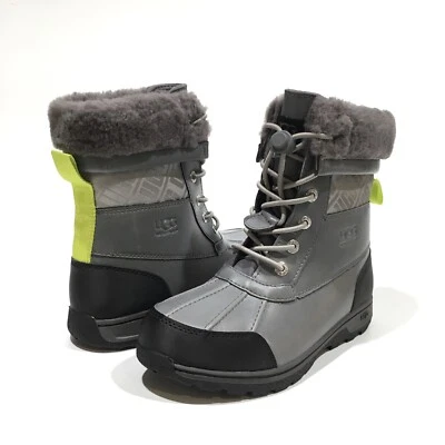 BOTAS DE NIEVE UGG BUTTE II CWR - CUERO IMPERMEABLE GRIS METAL - NIÑOS EE. UU. 4 - NUEVAS Foto 1 de 4