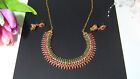 Beautiful Traditional Hasli Necklace Set with Jhumkis - Asian Jewellery Set