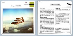 Airspeed Oxford - Trainer - Warplanes Collectors Club Card - Picture 1 of 1