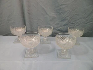 Set of 5 Anchor Hocking Miss America Clear Glass Sherbets Champagne Goblets - Picture 1 of 8