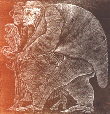 Holzstich Original IM SCHLARAFFENLAND EIN GUTER SCHÜLER WERDEN  Schanzenbacher - Bild 1 von 3