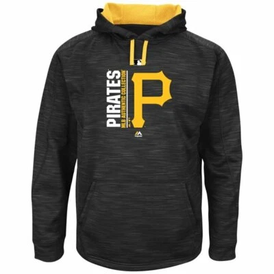 Pittsburgh Pirates Majestic Big & Tall 5XL Team Icon Streak Hoodie Black NEW  - Image 1 of 4