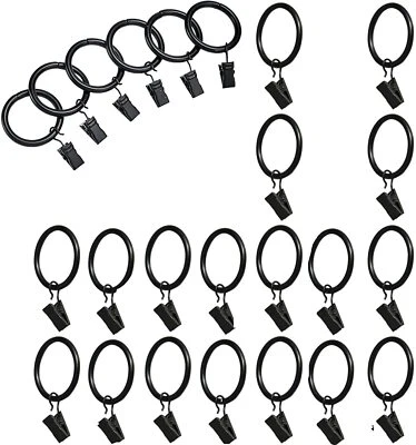  24pcs Rustproof Drapery Matte Stainless Steel Metal Curtain Rings - Image 1 of 4