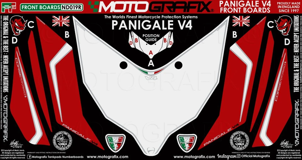 Ducati Panigale V4 / S  2018  - 2024 Fairing Paint Protection Gel Decal Foto 1 de 1