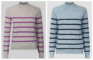 Maglione maglione donna Camaieu misto lana blu lavorato a maglia UK taglie 8-22 - Foto 1 di 7