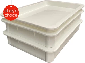 2 Pack BPA Free Dough Proofing Box Pizza Bread Stackable with Lid 44.5cm - Picture 1 of 12