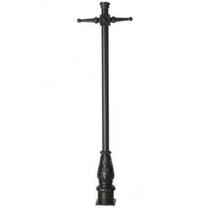 Columna de poste de lámpara de jardín victoriano negro de hierro fundido de 2 m - ex poste de exhibición - Imagen 1 de 3