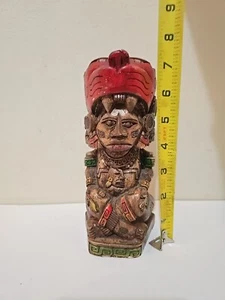 HTF Vtg Aztec Mexico Statue Figurine Aztec Mayan Ruins Stone/resin 7 1/2 Tall - Picture 1 of 11