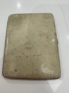 ANTIQUE GEORGE V SILVER MOUNTED SHAGREEN CIGARETTE CASE - BIRMINGHAM 1934 174.7g - Picture 1 of 14