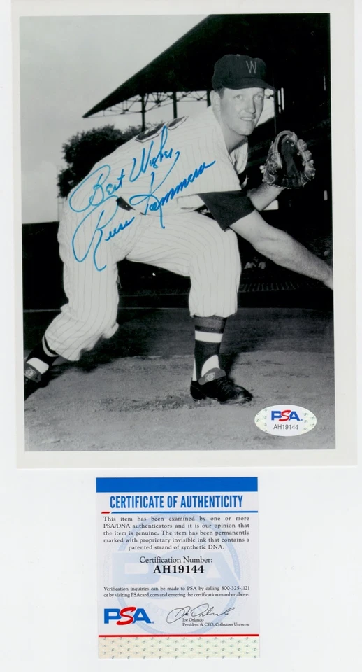 Russ Kemmerer Washington Senators Signed Autograph 5.5 x 7.5 Photo PSA DNA - Image 1 of 1