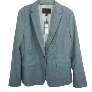 Banana Republic Blazer Suit Jacket Herringbone Teal NWT Size 10 Business Career - Picture 1 of 11