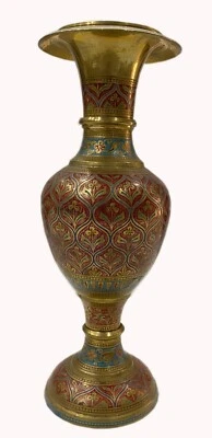 Florero decorativo de plata de 10" hecho a mano decoración del hogar latón metal arte para regalos Foto 1 de 4