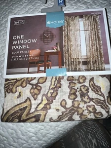 TARGET HOME BROWN PAISLEY SHEER 2 CURTAIN PANELS 53”X84” LinenBlend BRAND NEW - Picture 1 of 6