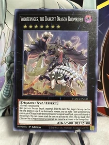 Yugioh! Voloferniges, the Darkest Dragon Doomrider DAMA-EN045 Super Rare 1st Ed - Picture 1 of 6