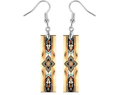 Earrings, Southwest Print Wood Bar Printed Earrings Jewelry - Image 1 of 4