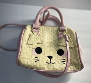 Luv Betsey Johnson Straw Cat Crossbody Bag Purse