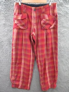 Free People Pantalone donna a quadri in betulla gamba larga grunge gotico taglia 8 - Foto 1 di 16