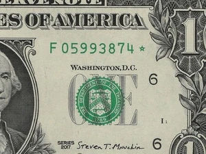 2017 $1 FDR STAR NOTE REPLACEMENT NOTE *** F05993874* CH UNCIRCULATED 4 of 5 - Picture 1 of 3
