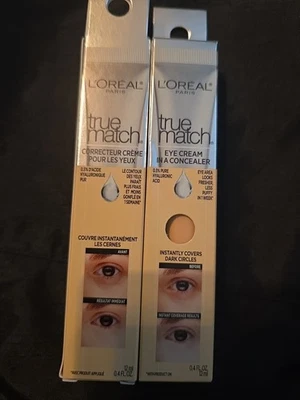 2pk-L’Oréal True Match Eye Cream In A Concealer-Fair W1-2 Shade .4 Oz-Flawed Box - Image 1 of 4