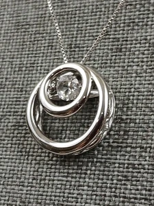 Collar de plata 925 creado en laboratorio de zafiro blanco piedra danzante nuevo - Imagen 1 de 17