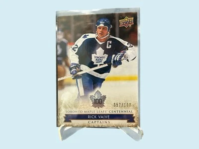 Gold RICK VAIVE 2017-18 UPPER DECK MAPLE LEAFS CENTENNIAL 17-18 #106 057/100 - Image 1 of 2
