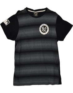 Camiseta Top MAJESTIC Para Hombres Cooperstown Gráfico Mediana Negra Rayas BK53 - Imagen 1 de 4