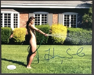 Hope Solo foto firmata 8x10 calcio mamma giardino tubo 2x olimpico oro autografo JSA - Foto 1 di 3