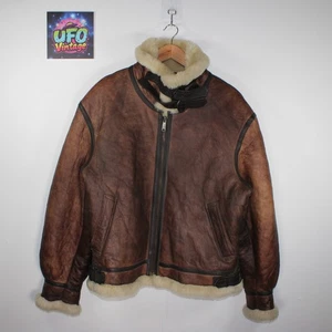 RAF Typ B3 Lammfell Leder Bomberjacke Herren XL Flieger Bomber Vintage - Bild 1 von 16