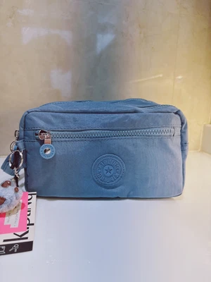 NEW Kipling Amalfi Toiletry Bag Carry Handle Large Cosmetic Case Haze Blue - Image 1 of 4