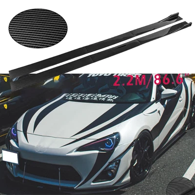 Carbon Fiber 2.2m Side Skirt Extensions Rocker Panel For Scion FR-S tC Foto 1 de 4