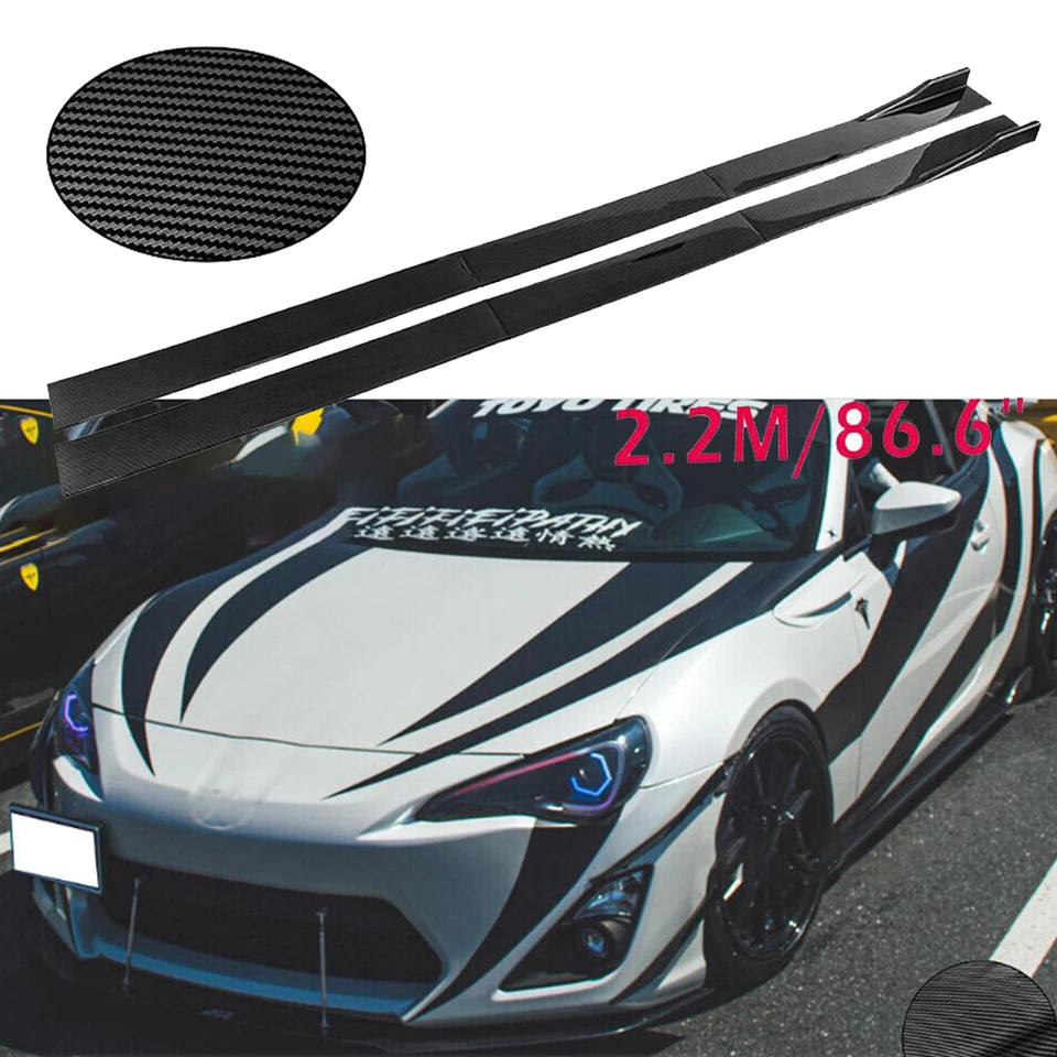 Carbon Fiber 2.2m Side Skirt Extensions Rocker Panel For Scion FR-S tC Foto 1 de 4