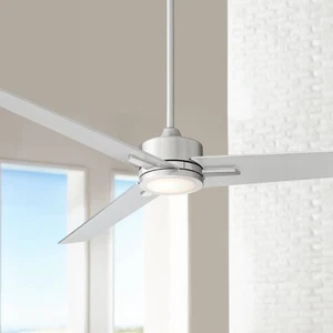 60" Monte Largo Modern 3 Blade Indoor Ceiling Fan with LED Light Remote Nickel - Picture 1 of 7