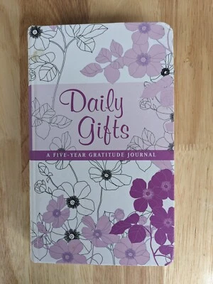 Daily Gifts, A 5-Year Gratitude Journal, Purple Hardcover w Flowers & Bookmark - Image 1 of 4