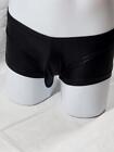Sexy Mens Underwear Boxer Briefs Pouch Boyshorts Faux Leather Enhancing Shortie
