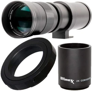 Ultimaxx 420-800mm/840-1600mm f/8 Telephoto Zoom Lens for Canon 90D 80D 70D 77D - Picture 1 of 9