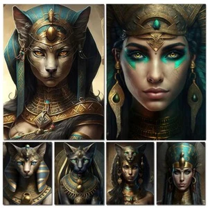 Ancient Egyptian Cat Goddess Diamond Painting Mosaic Portrait 5D DIY Home Décor - Picture 1 of 58