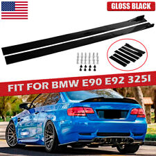 Glossy Black 86.6'' Side Skirt Extension Rocker Panel Fits BMW E90 E92 E93 06-21