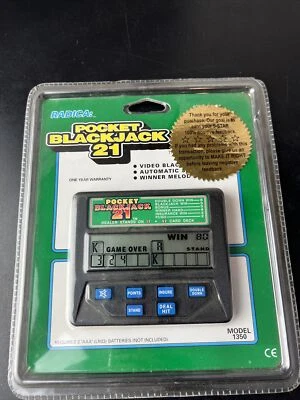 Radica Pocket Blackjack 21 Handheld Video Electronic Casino Game Model 1350 NEW - Image 1 of 4
