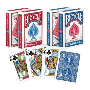 Tarjetas de juego de índice estándar Bicycle® 1 paquete acabado cojín de aire azul o rojo - Imagen 1 de 5