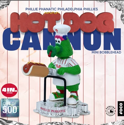 Phillie Phanatic Philadelphia Phillies Hot Dog Cannon Mascot Mini Bobblehead-NIB - Image 1 of 4