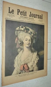 PETIT JOURNAL 15-10 1892 PEINTURE PRINCESSE LAMBALLE RIOULT / LILLE MELINGUE - Imagen 1 de 2