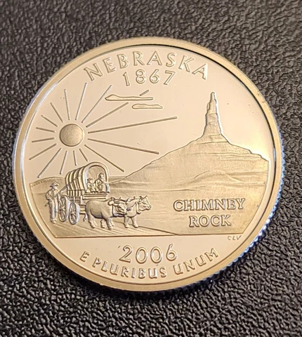 2006 S Proof Nebraska State Quarter - From Clad Proof Set - Free Shipping Cover