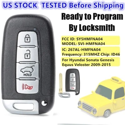 Remote Key Keyless For Hyundai Sonata Genesis Equus Veloster2009-2015 SY5HMFNA04 Foto 1 de 4