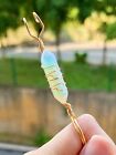 1pc Natural Opalite Crystal Raw Stone Cigarette Holder Ring