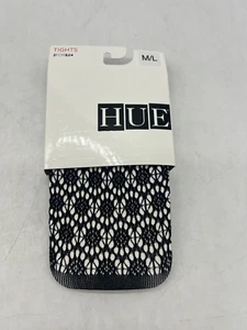 HUE Black Circle Net Tights Size M/L U16598 - Picture 1 of 3