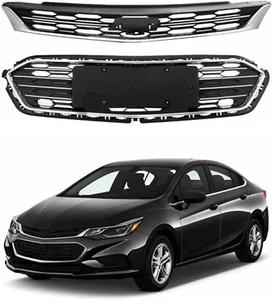 2PCS Front Hood Bumper Upper Grill Middle Lower Grille Cover  for Chevrolet Cruz - Picture 1 of 6