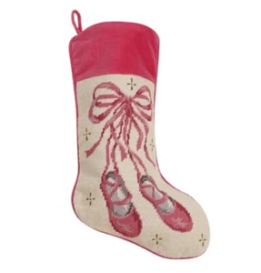 Peking Handicraft Ballet Slippers Needlepoint Stocking 18” Length - Picture 1 of 1