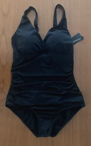 $89 JANTZEN Mujer Talla 12 Traje de Baño de Una Pieza Moldeado Tazas Suaves Negro Nuevo con Etiquetas - Imagen 1 de 5