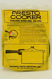 PRESTO Cooker Sealing Ring NO. 50-296 For Models PA4, PA4H, PE3 - Picture 1 of 3